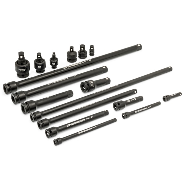 17 pc. 1/4", 3/8", 1/2" Impact Drive Tool Accessories Set with EVA Foam Tray