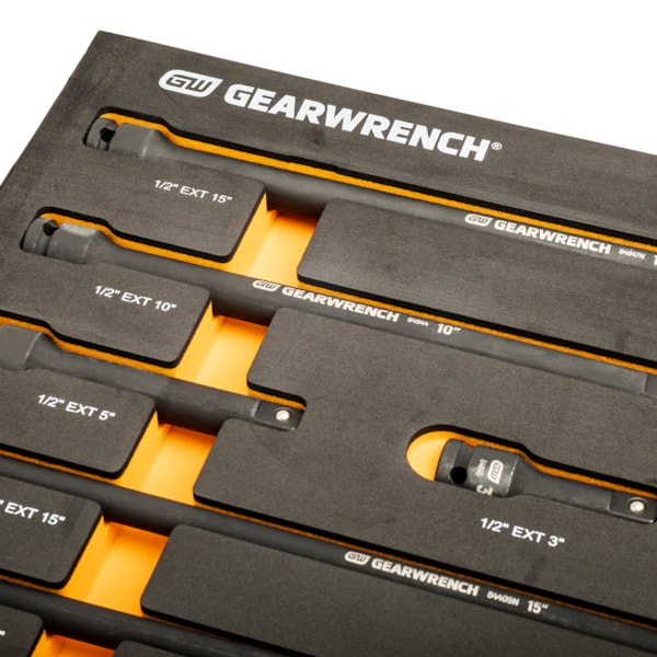 17 pc. 1/4", 3/8", 1/2" Impact Drive Tool Accessories Set with EVA Foam Tray