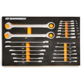 21 Pc. 72-Tooth 12 Point SAE Standard & Stubby Combination Ratcheting Wrench Set with EVA Foam Tray thumbnail 1