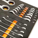 21 Pc. 72-Tooth 12 Point SAE Standard & Stubby Combination Ratcheting Wrench Set with EVA Foam Tray thumbnail 3