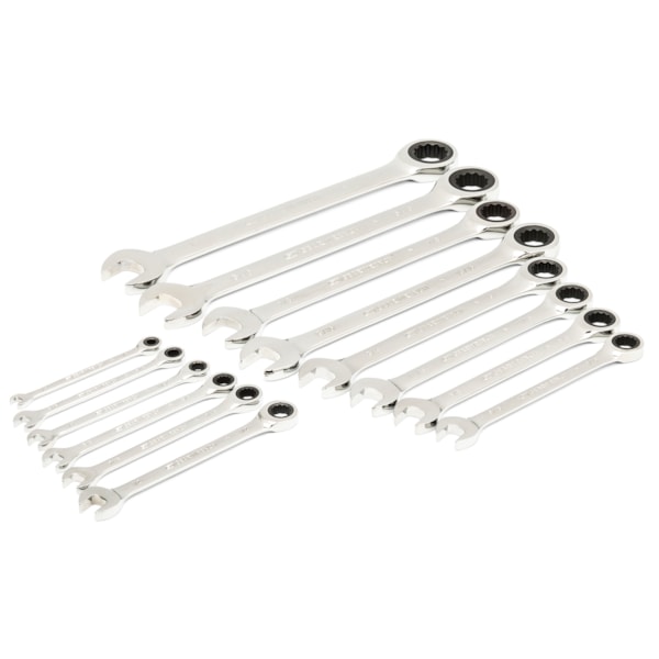21 Pc. 72-Tooth 12 Point SAE Standard & Stubby Combination Ratcheting Wrench Set with EVA Foam Tray