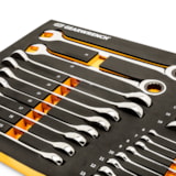 28 Pc. 72-Tooth 12 Point Metric Standard & Stubby Combination Ratcheting Wrench Set with EVA Foam Tray thumbnail 4
