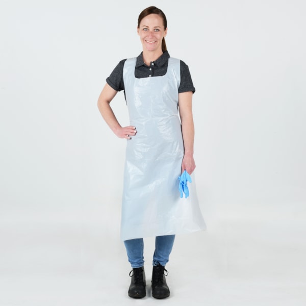 28" x 46" White 2 mil Polyethylene Aprons, 100/Box