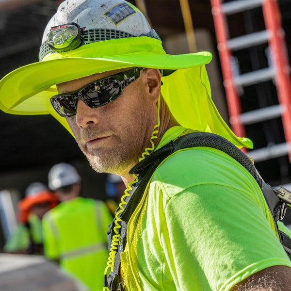 Squids® 3158 Hi-Vis 2 lb. Coil Hard Hat Lanyard