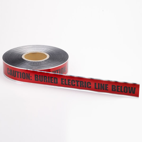 3" X 1000' Detectable Metal Underground Tape – "Caution Buried Electric Line Below"