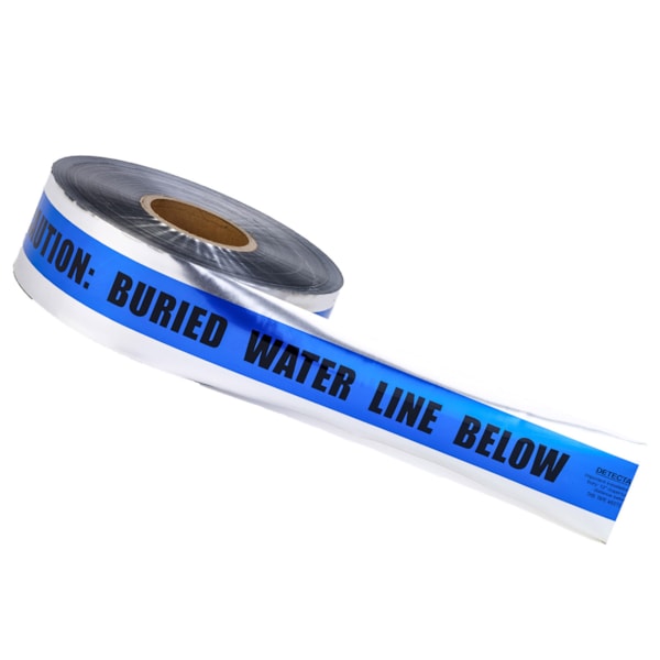 3" X 1000' Detectable Metal Underground Tape – "Caution Buried Water Line Below"