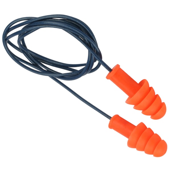 Metal Detectable Reusable  NRR 27 TPR Corded Ear Plugs 100/Box