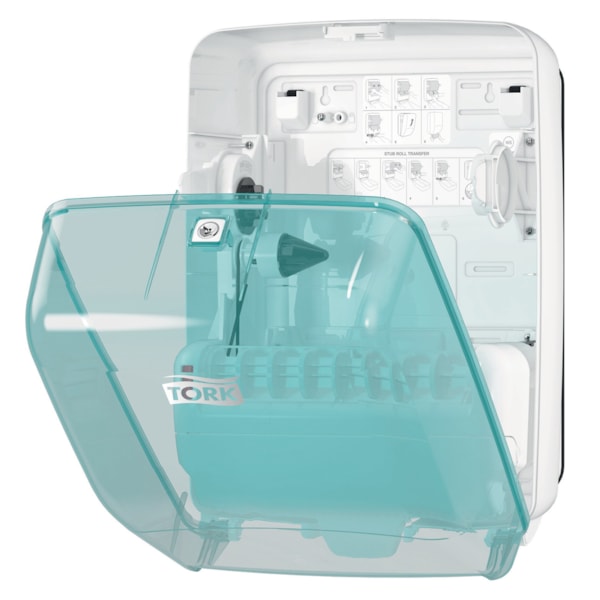 Aqua and White Performance Washstation Dispenser