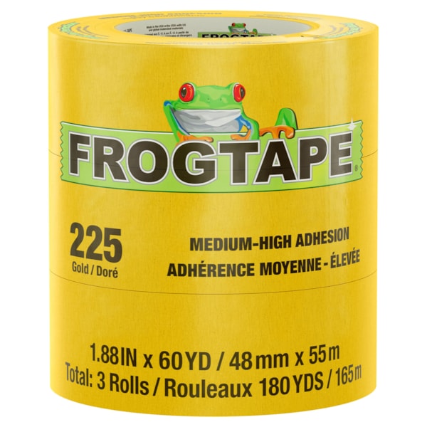 48MM x 55M 225 Gold Performance Adhesion Masking Tape 3/Pack