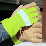 Hi-Vis Safety Cuff Reflective & Insulated Pigskin Leather Work Glove thumbnail 1