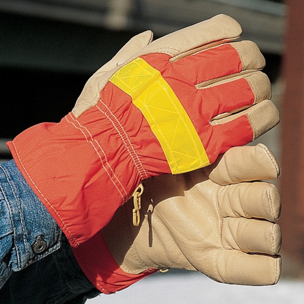 Hi-Vis Safety Cuff Reflective & Insulated Pigskin Leather Work Glove