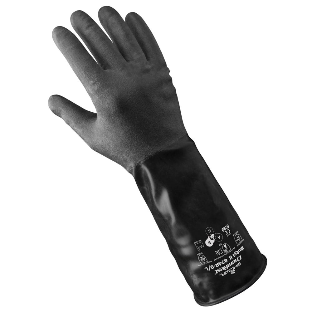 14 mil Rough Finish 14" Butyl Rubber Chemical Resistant Gloves