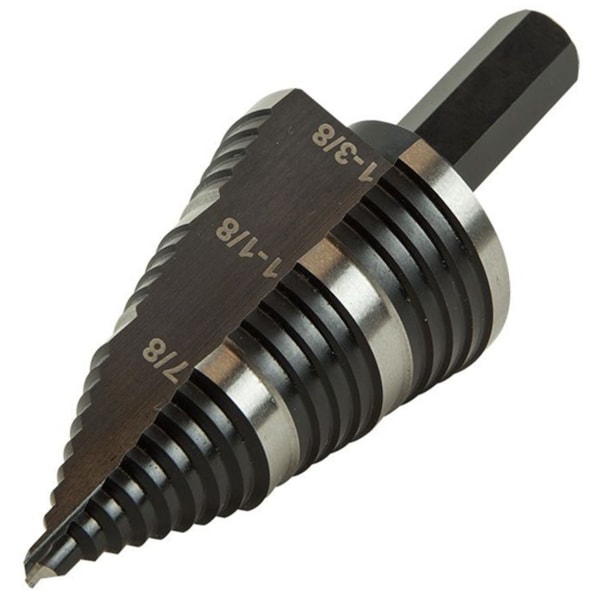 Step Drill Bit #15 Double Fluted 7/8 to 1-3/8-Inch