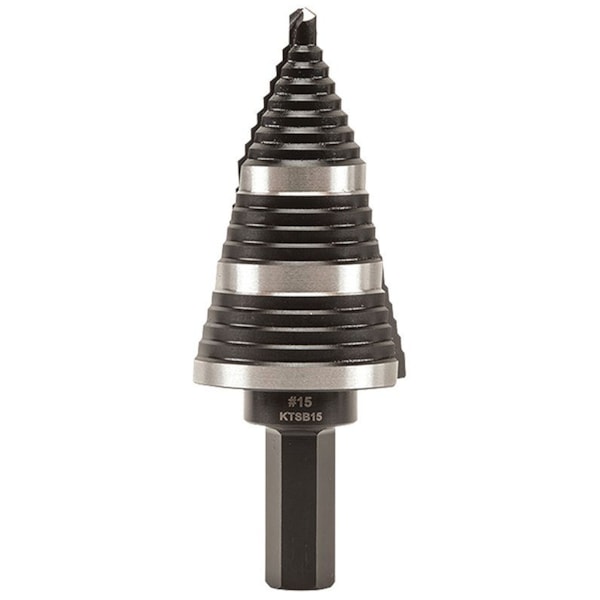 Step Drill Bit #15 Double Fluted 7/8 to 1-3/8-Inch