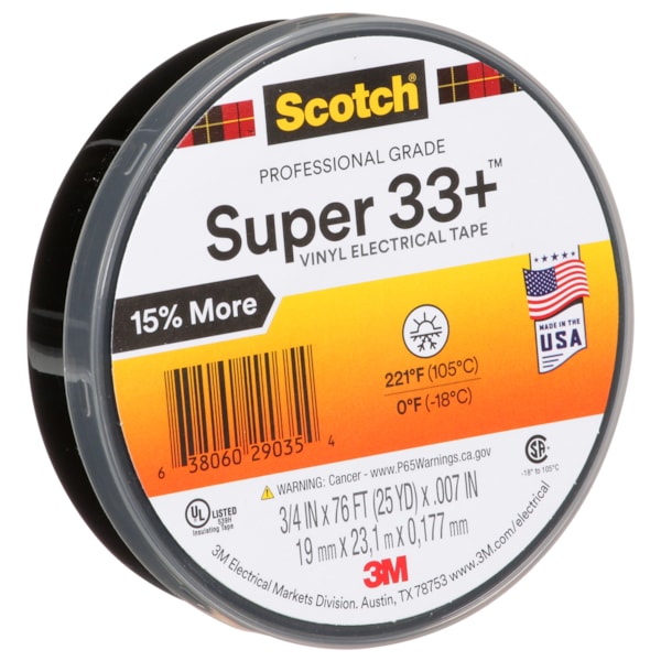 ¾ X 76’ Super 33+™ Vinyl Electrical Tape