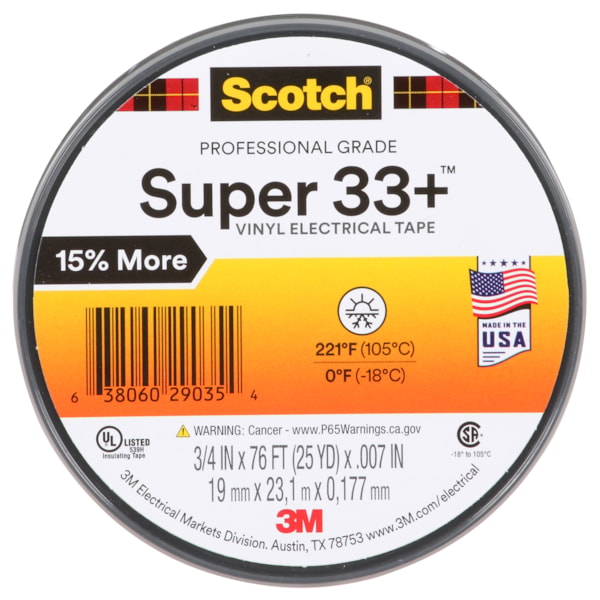¾ X 76’ Super 33+™ Vinyl Electrical Tape