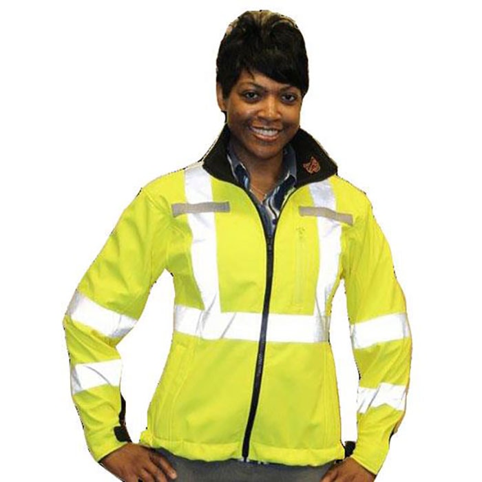 Women's Hi-Vis Soft Shell Jacket, Black/Lime