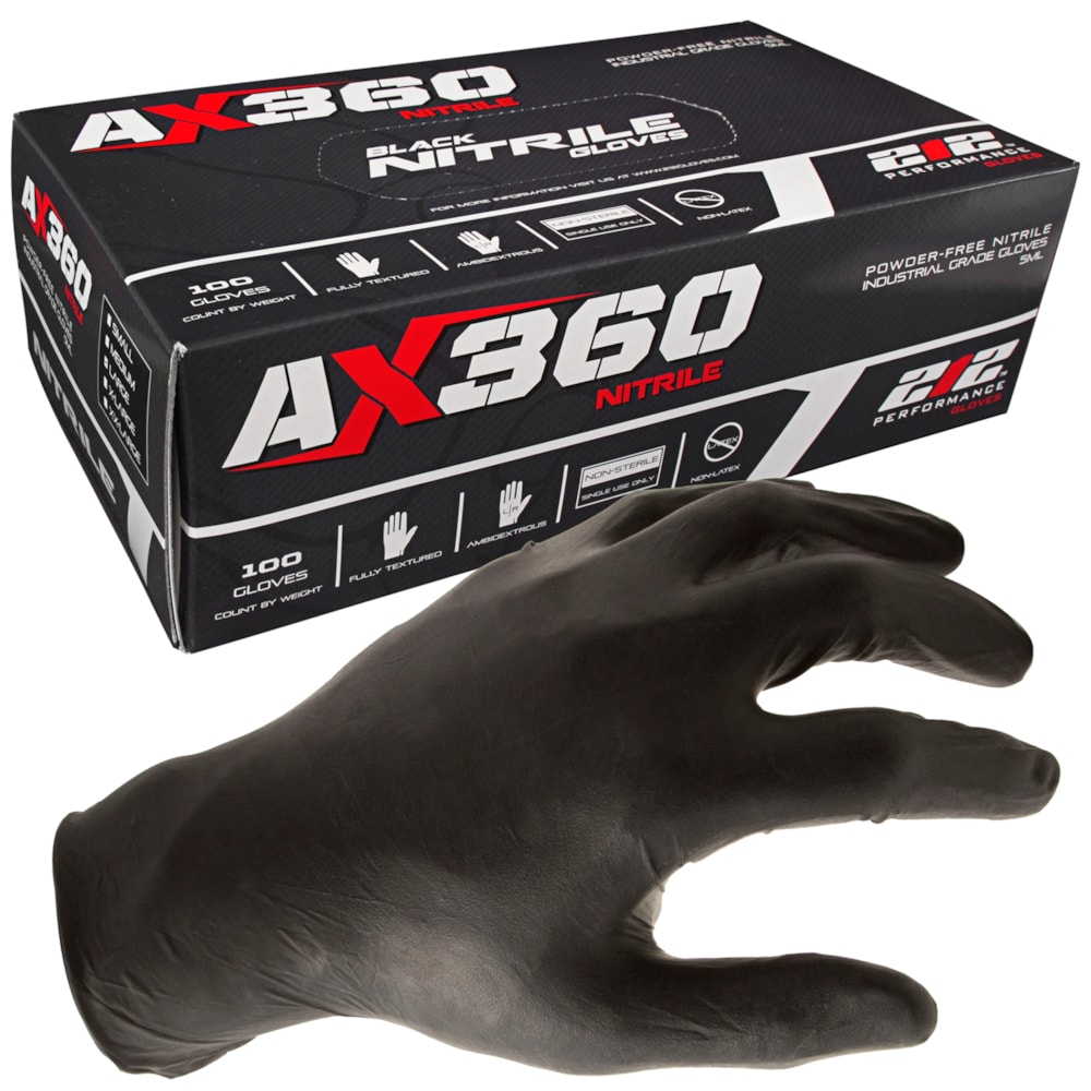AX360 Disposable 5 Mil Nitrile Gloves