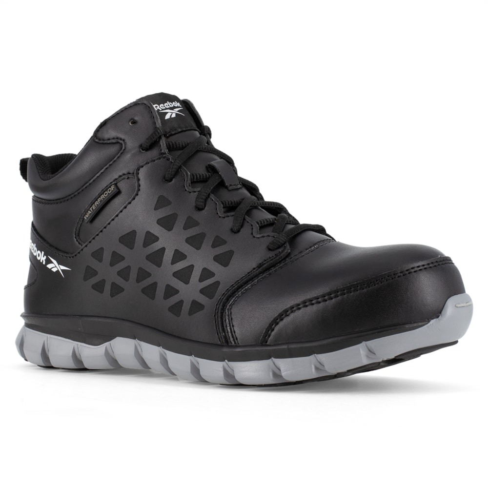 Men's Sublite Cushion Work Waterproof Composite Toe Electrical Hazard Black Athletic Hi Top