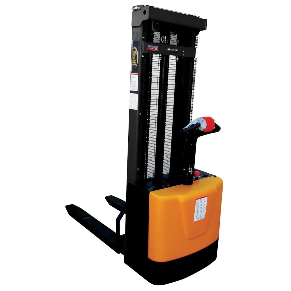 Steel Fixed Forks Powered Lift Stacker 118 In. Raised Height 