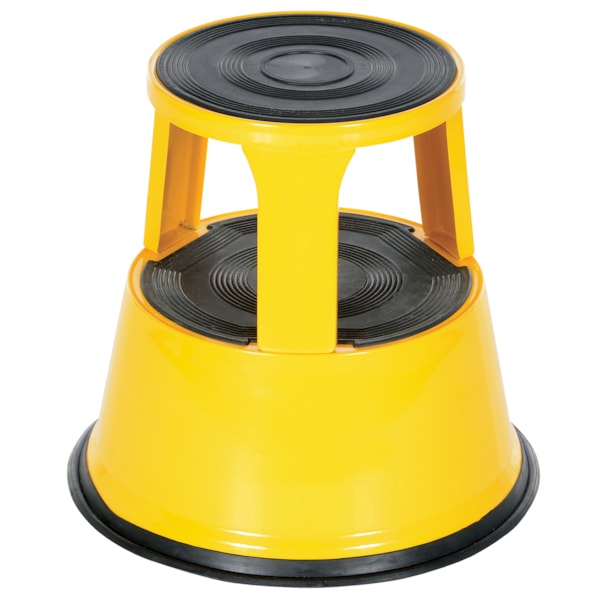 Steel Rolling Step Stool 17 In. Top Step Height 500 Lb. Capacity Yellow