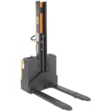 Steel Narrow Mast Stacker DC Powered 62 In. Raised Height Fixed Fork  thumbnail 1