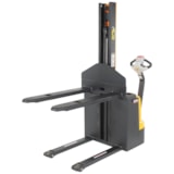 Steel Narrow Mast Stacker DC Powered 62 In. Raised Height Fixed Fork  thumbnail 2