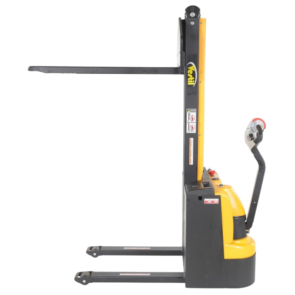 Steel Narrow Mast Stacker DC Powered 62 In. Raised Height Fixed Fork 