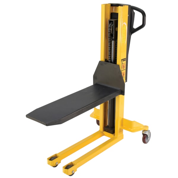 Steel Single Fork Skid Positioner Lifter 600 Lb. Capacity Yellow