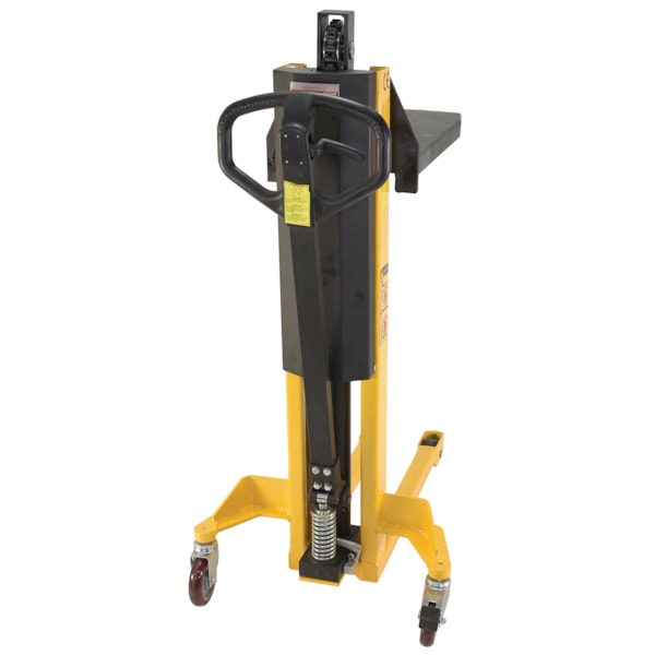 Steel Single Fork Skid Positioner Lifter 600 Lb. Capacity Yellow
