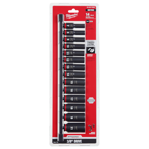 14PC SHOCKWAVE Impact Duty™ 3/8" Drive Metric Deep 6 Point Socket Set