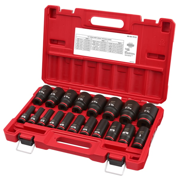 19PCSHOCKWAVE Impact Duty™ 1/2" Drive SAE Deep 6 Point Socket Set