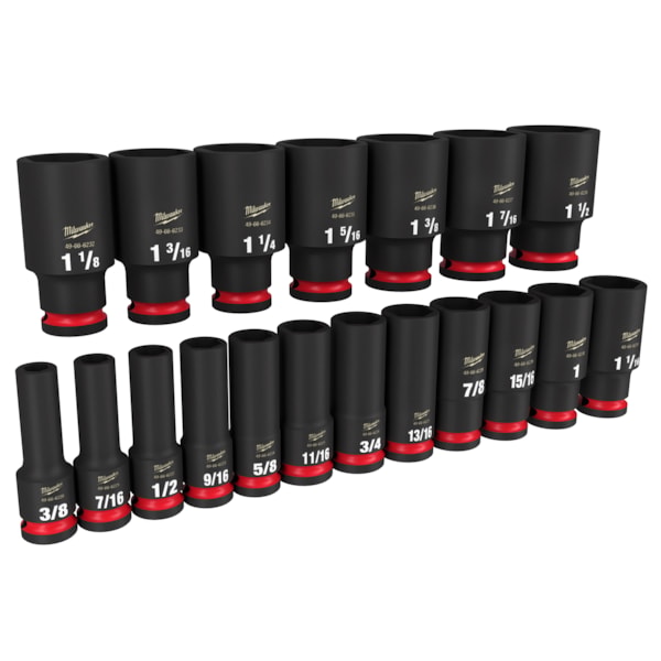 19PCSHOCKWAVE Impact Duty™ 1/2" Drive SAE Deep 6 Point Socket Set