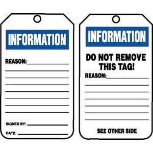 Equipment Status Tag - "Information"
