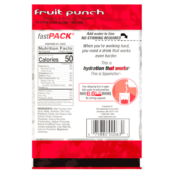 Fast Pack® Single Serve Instant Drink Mix, 50/Box