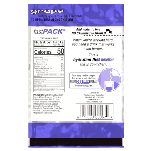 Fast Pack® Single Serve Instant Drink Mix, 50/Box