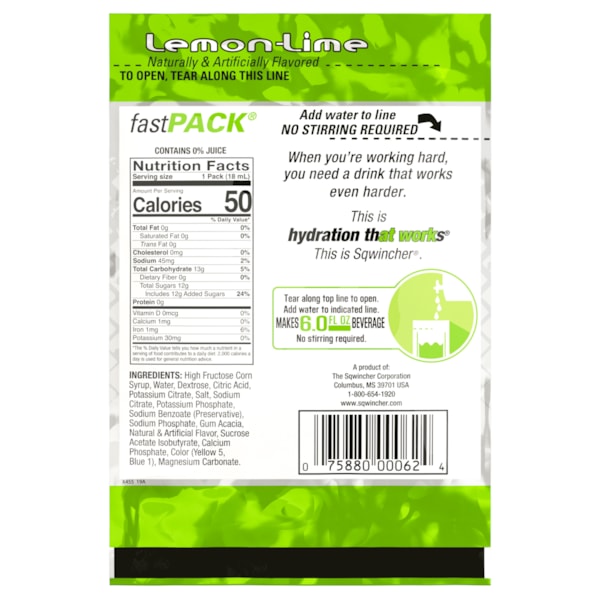 Fast Pack® Single Serve Instant Drink Mix, 50/Box