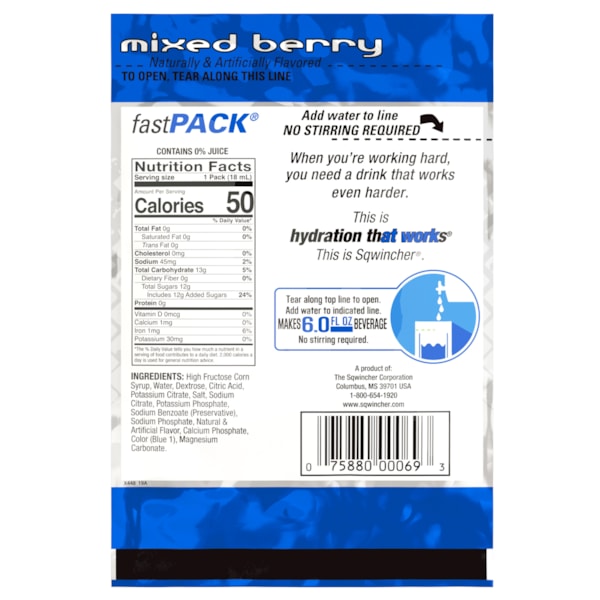 Fast Pack® Single Serve Instant Drink Mix, 50/Box