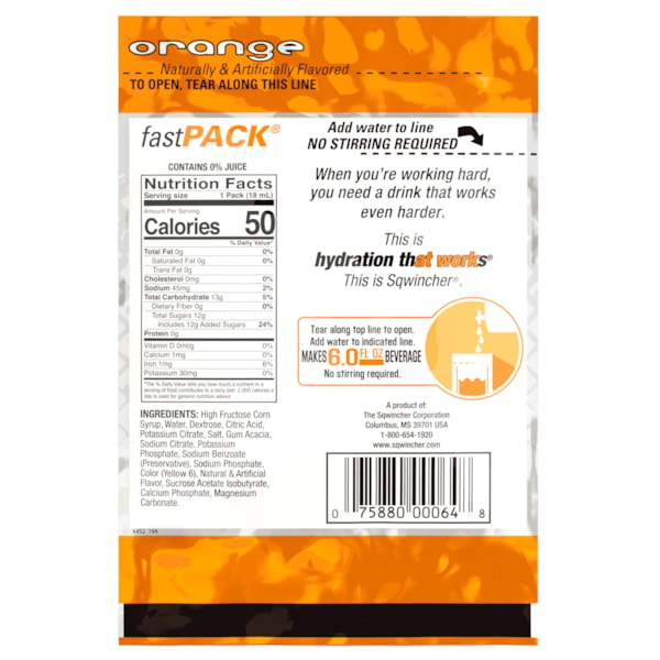 Fast Pack® Single Serve Instant Drink Mix, 50/Box