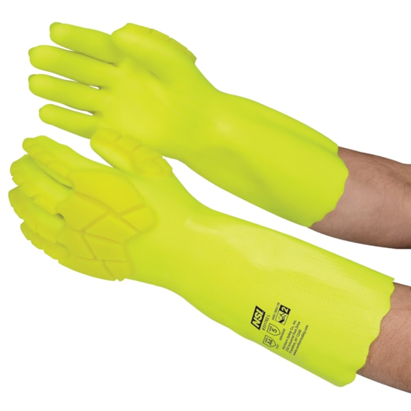 Hi Vis Yellow Chemical/Impact Cut Protection Gloves