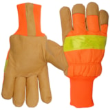 Hi-Vis Knitwrist Reflective & Insulated Pigskin Leather Work Gloves thumbnail 2