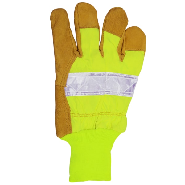 Hi-Vis Knitwrist Reflective & Insulated Pigskin Leather Work Gloves