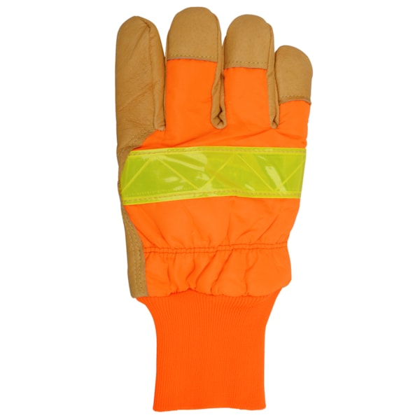 Hi-Vis Knitwrist Reflective & Insulated Pigskin Leather Work Gloves