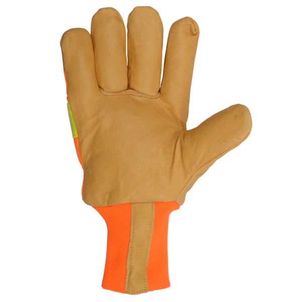 Hi-Vis Knitwrist Reflective & Insulated Pigskin Leather Work Gloves