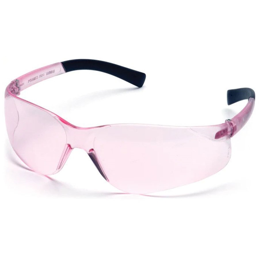 Mini Ztek Frameless Pink Lens Safety Glasses With Pink Templates