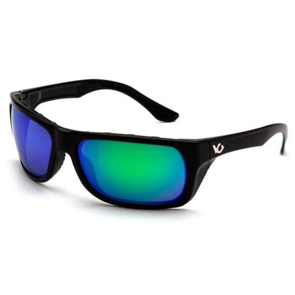 Vallejo Full-Frame Polarized Black Frame Green-Mirror Lens Safety Glasses