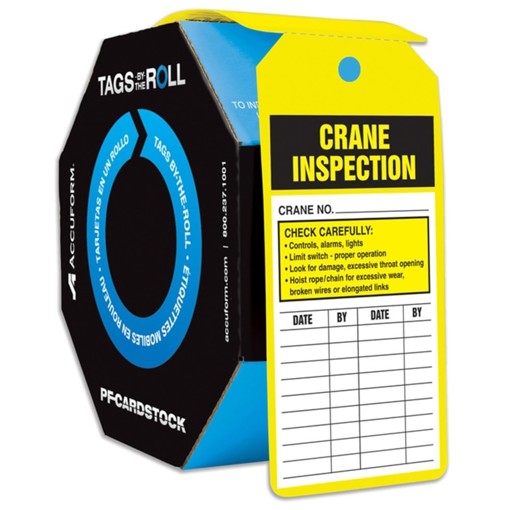 Tags By-The-Roll: Crane Inspection 100/Roll