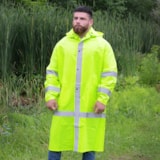 47" Lime Green Reflective Hi-Vis Raincoat thumbnail 1