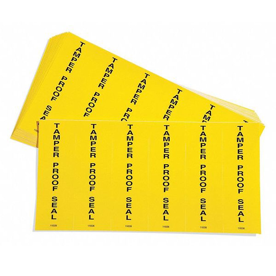 Tamperproof Seal Labels Yellow 6/pk
