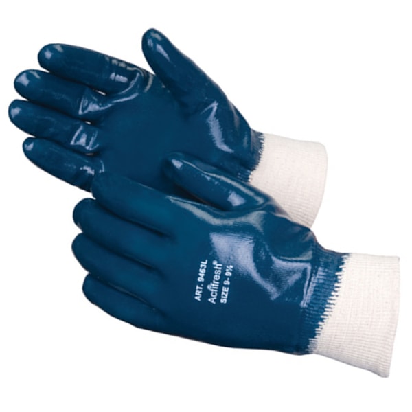 Heavy-Duty Standard Size Knitwrist Nitrile Fully Coated Work Gloves